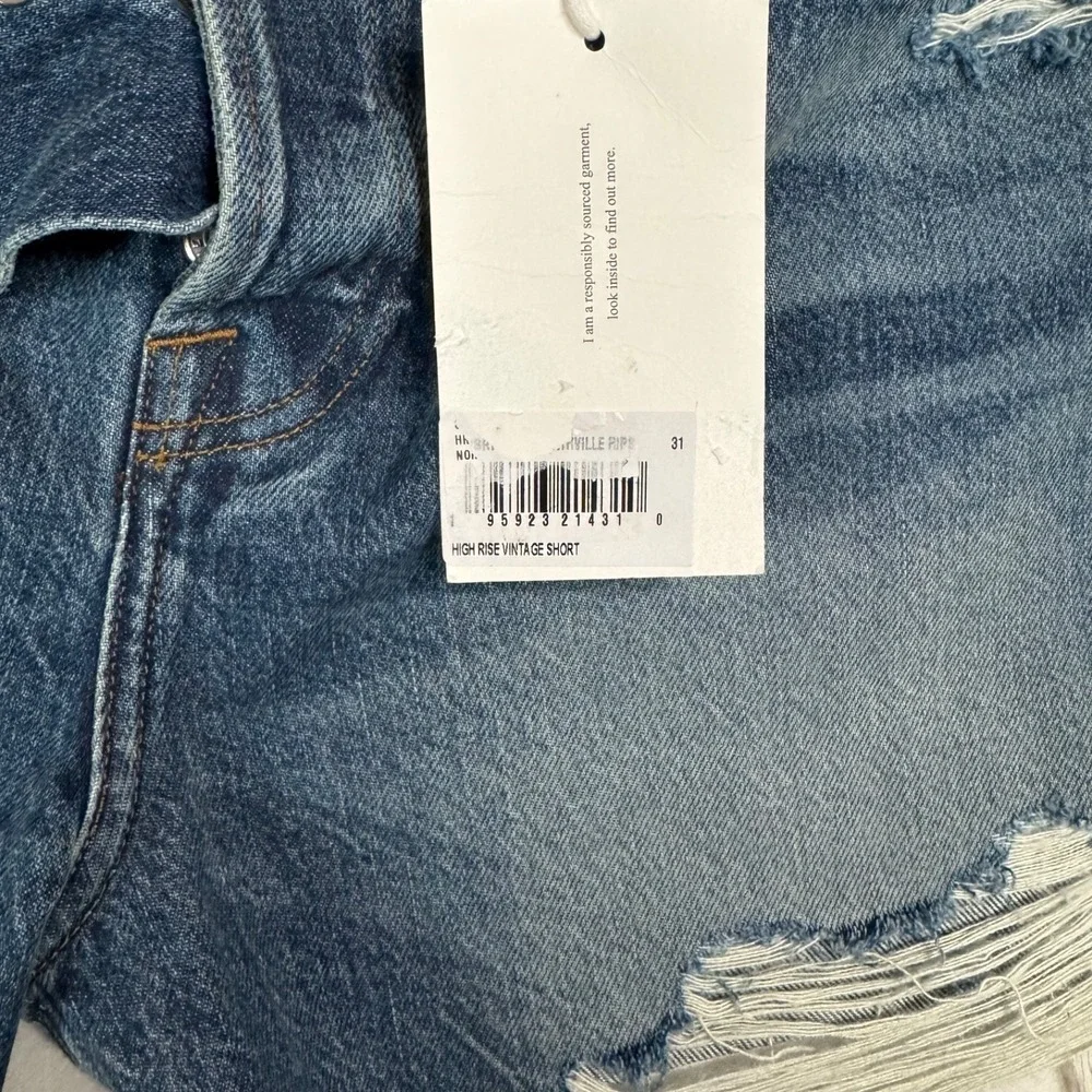 NWT Frame High Rise Vintage‎ Shorts Size 31 Denim Jean Cutoffs Northville Rips